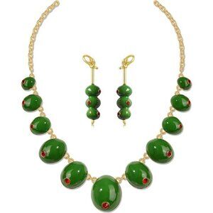 HEIDKRUEGER Martini Necklace & Dangle Earrings | Cocktail Jewelry for Women